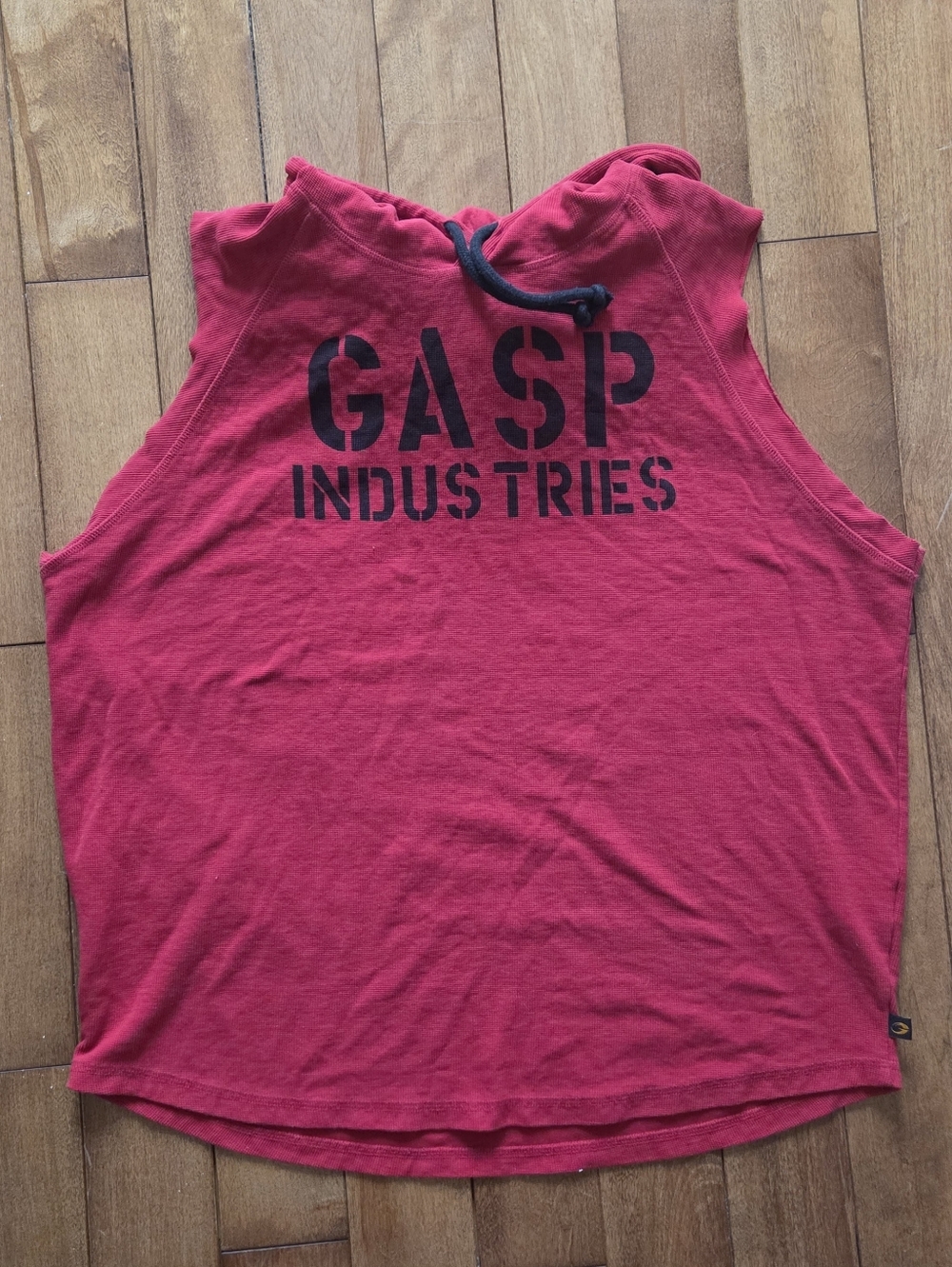 Gasp Chili Red Lightweight Sleeveless Thermal SL Hoodie Size XL